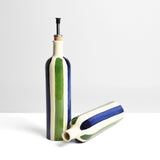 Bouteille d'huile | Bleu & Vert Linhas