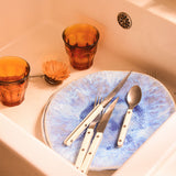 Grande assiette Onda | Cobalt écume