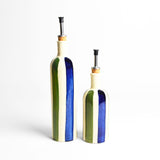 Petite bouteille d'huile | Bleu & Vert Linhas
