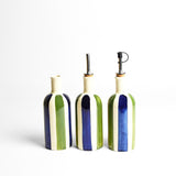 Petite bouteille d'huile | Bleu & Vert Linhas