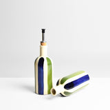 Petite bouteille d'huile | Bleu & Vert Linhas
