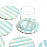 Dessous de verre | Vert d'eau Linhas