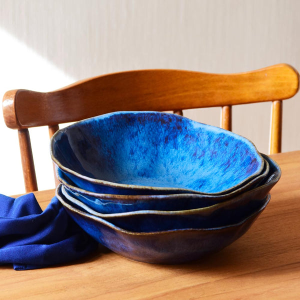 Assiette creuse Onda | Bleu abyssal