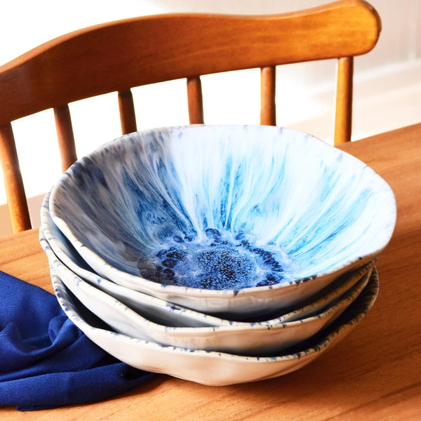 Assiette creuse Onda | Bleu écume