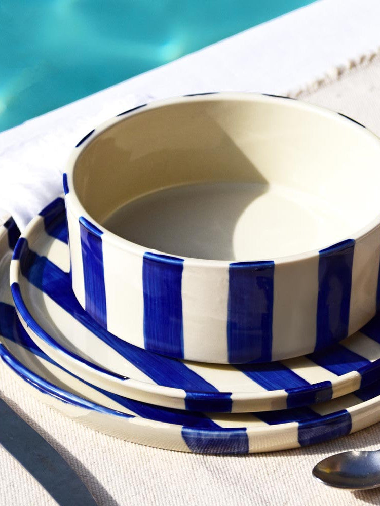 Assiette creuse | Bleu Linhas