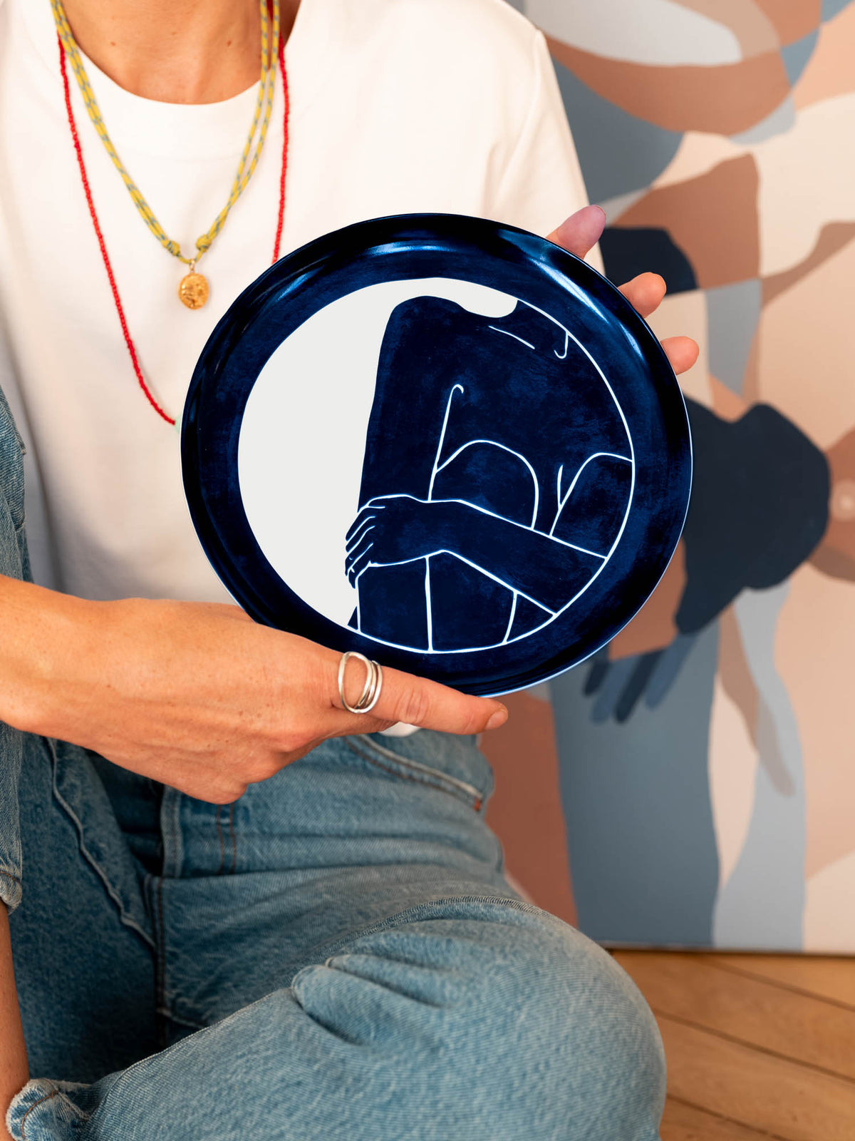 Assiette Nus Bleus L’assise – Céladon x Faustine Badrichani