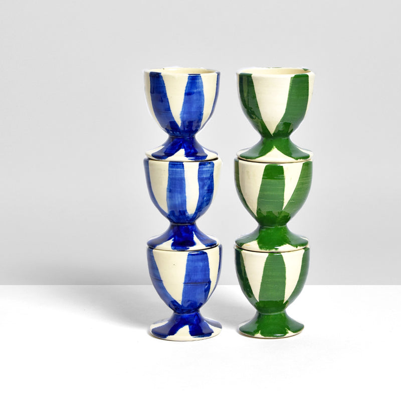 Coquetier | Mix Vert & Bleu Linhas
