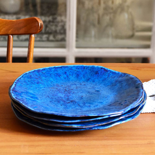 Grande assiette Onda | Bleu abyssal