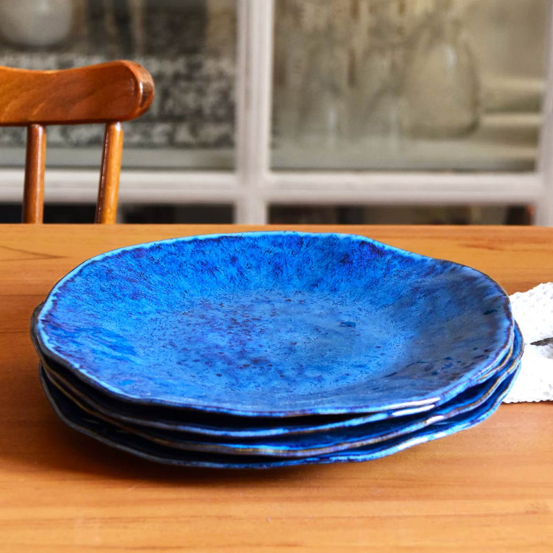 Grande assiette Onda | Bleu abyssal