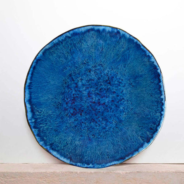Grande assiette Onda | Bleu abyssal