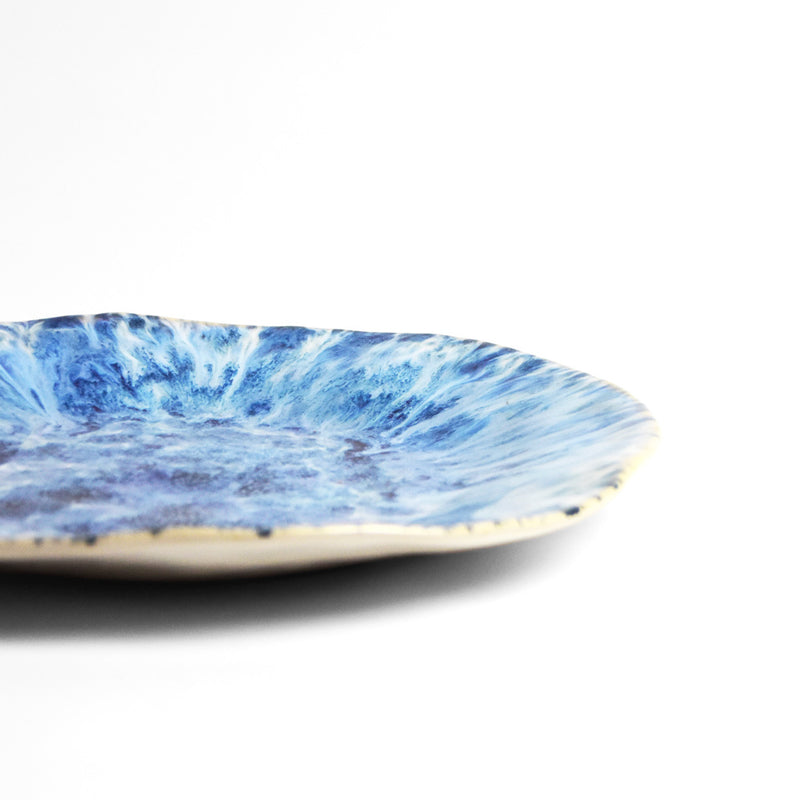Grande assiette Onda | Bleu écume