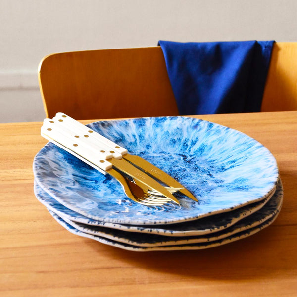 Grande assiette Onda | Bleu écume