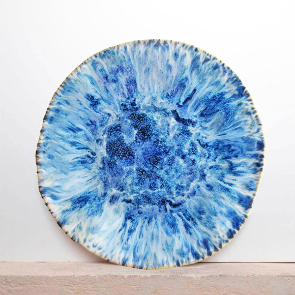 Grande assiette Onda | Bleu écume