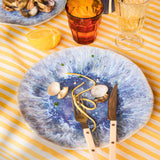 Grande assiette Onda | Cobalt écume