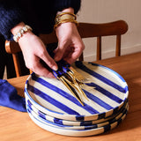 Grande assiette | Bleu Linhas