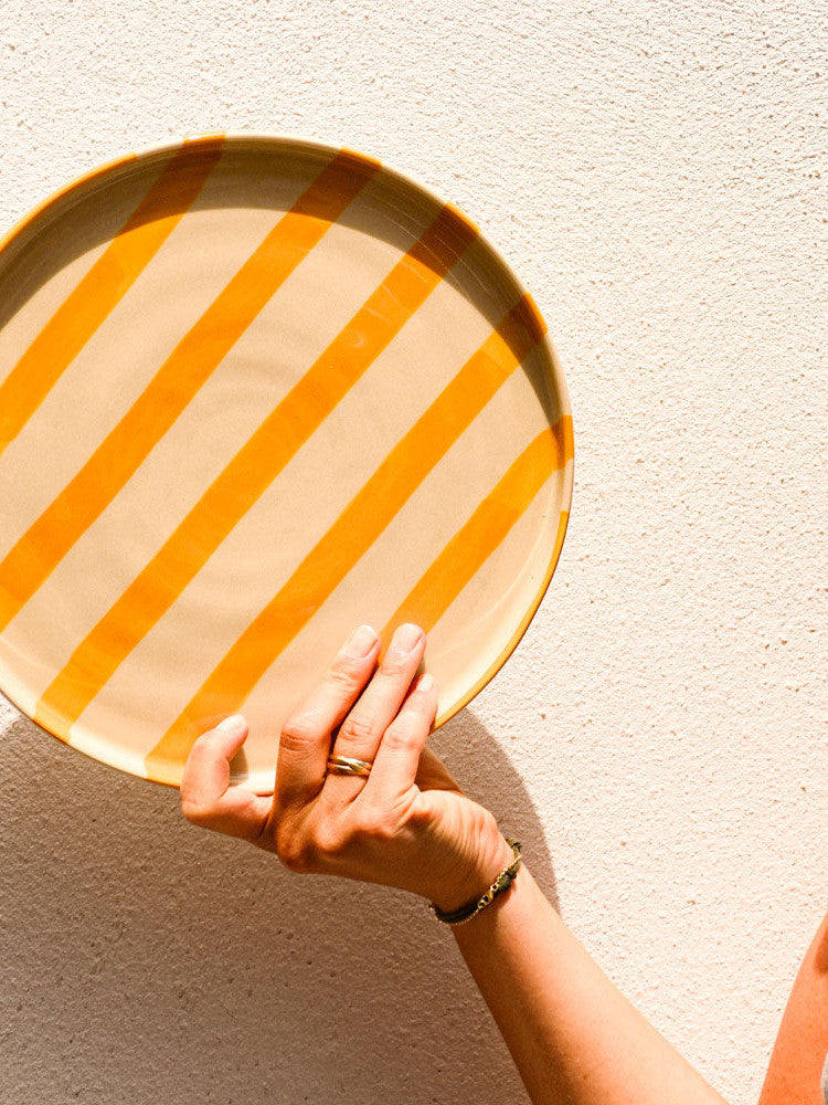 Grande assiette | Jaune Linhas