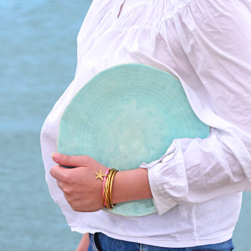 Grande assiette Onda | Vert d'eau