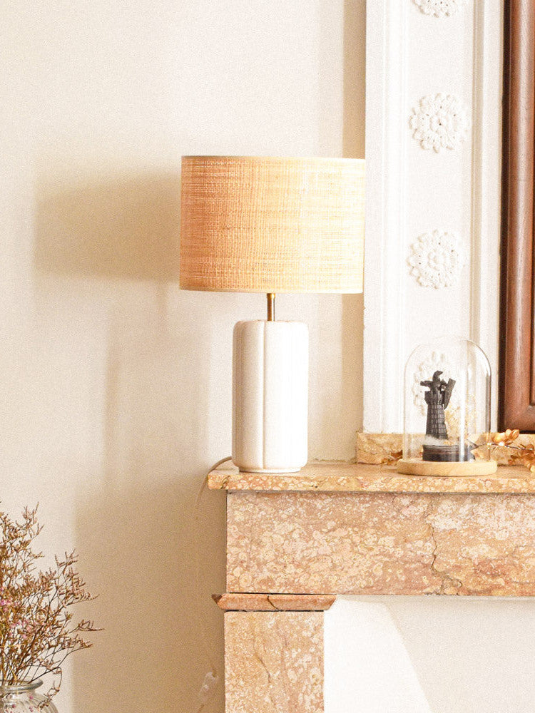 Lampe Luzia | Blanc & Raphia
