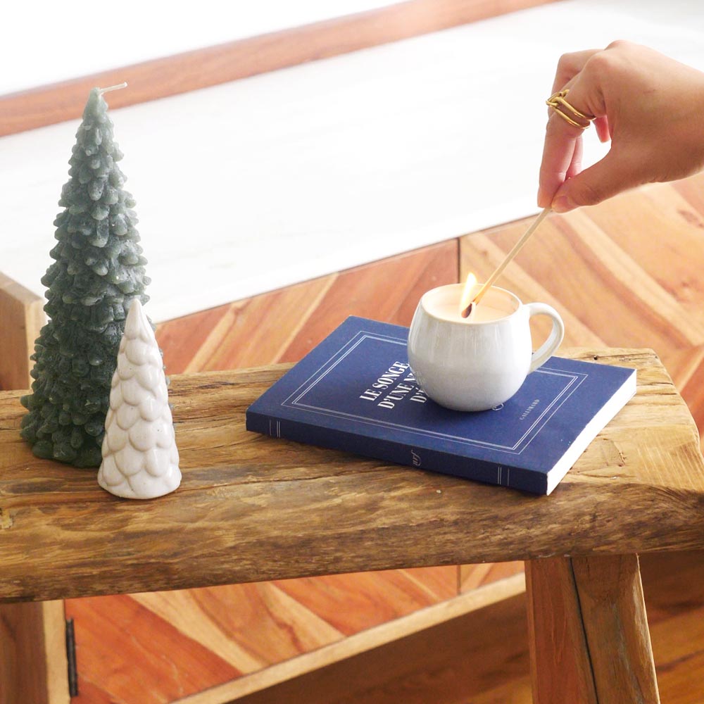 La bougie Mini-mug | Blanc audacieux