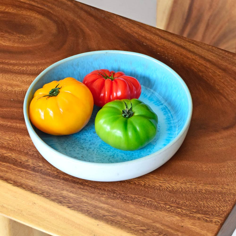 Plat de service rond | Bleu água
