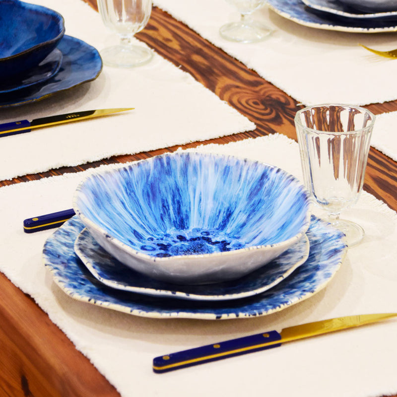 Assiette creuse Onda | Bleu écume