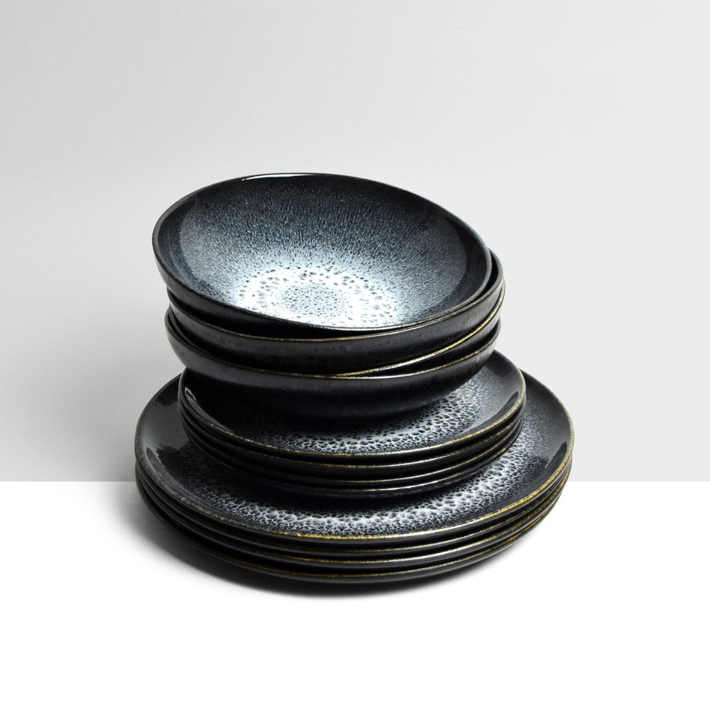 Service De Table LeRatio Pour 4, Ensemble De 12 Pièces En Grès Résistant Aux ébréchures Et Aux Rayures Avec Assiettes Et Bols, Vaisselle à Glaçure Réactive Résistante à La Puce Et Aux