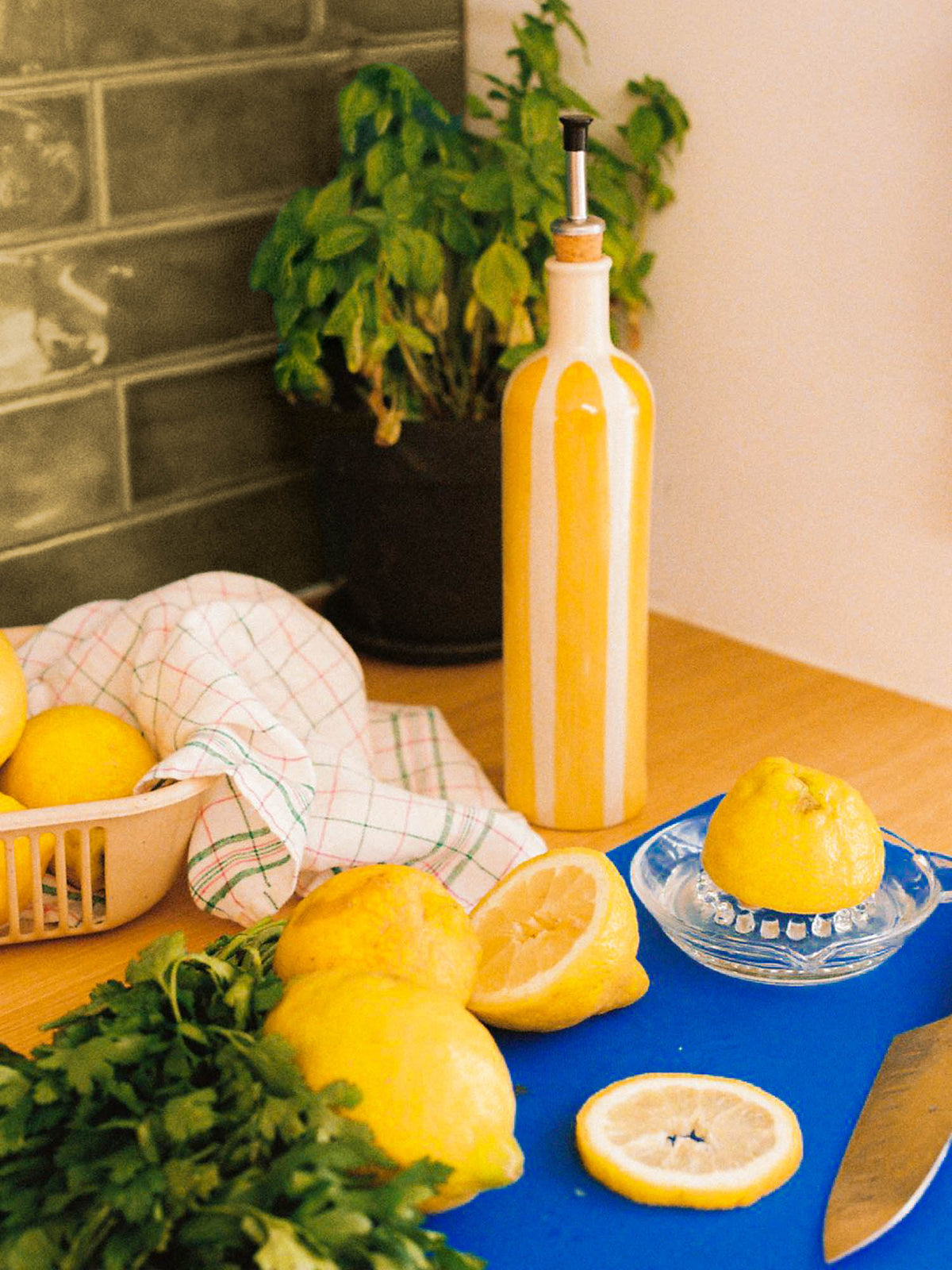 Bouteille d’huile | Jaune Linhas