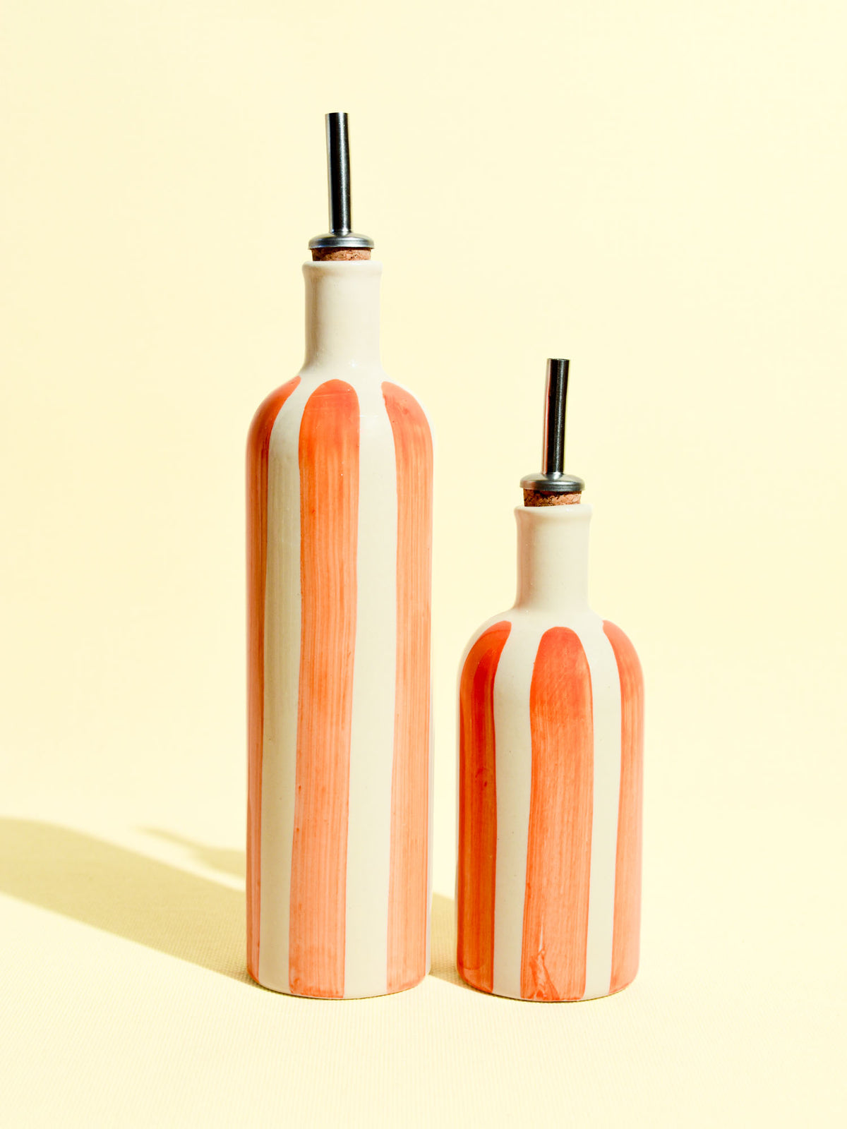Bouteille d'huile en céramique motif Linhas orange Céladon, plusieurs tailles de la collection