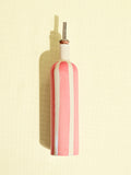Bouteille d'huile en céramique motif Linhas rose Céladon, vue de face