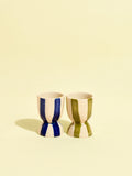Coquetiers en céramique motif Linhas mix Céladon, set de 2