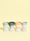Coquetier en céramique, Mix Sol Céladon, set de 4