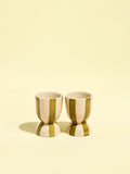 Coquetiers en céramique motif Linhas vert Céladon, set de 2