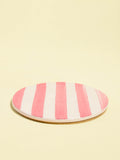 Dessous de plat en céramique motif Linhas rose Céladon, vue de face
