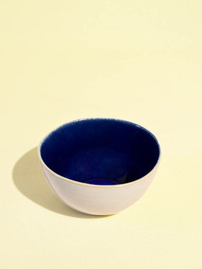 Grand bol en céramique émail bleu odyssée Céladon, vue de face