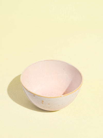 Grand bol en céramique émail rose bohême Céladon, vue de face