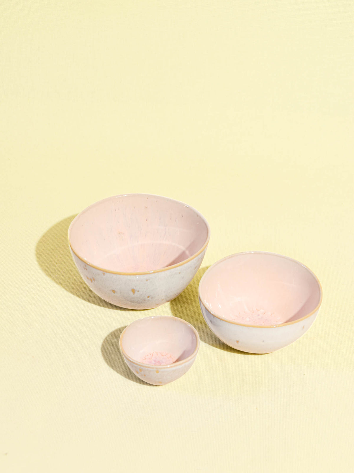 Grand bol en céramique émail rose bohême Céladon, plusieurs tailles de la collection