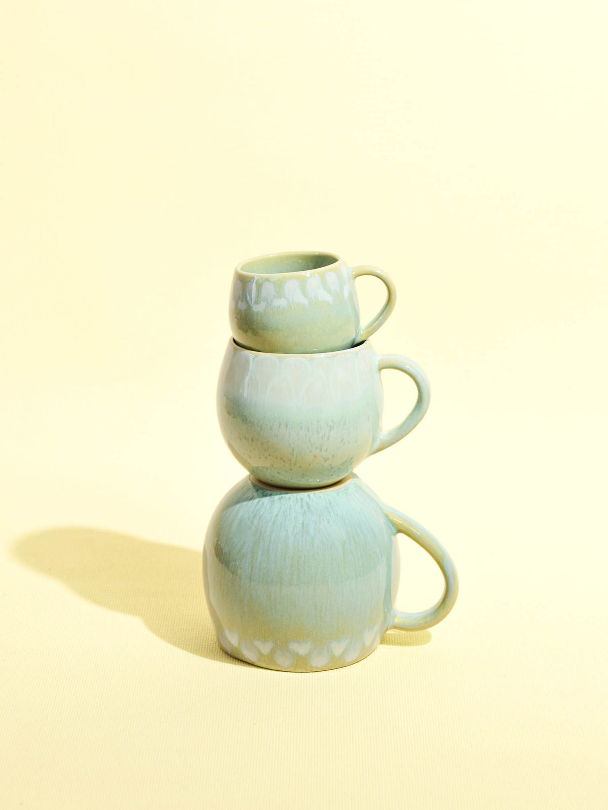 Grand mug en céramique émail vert audacieux Céladon, plusieurs tailles de la collection