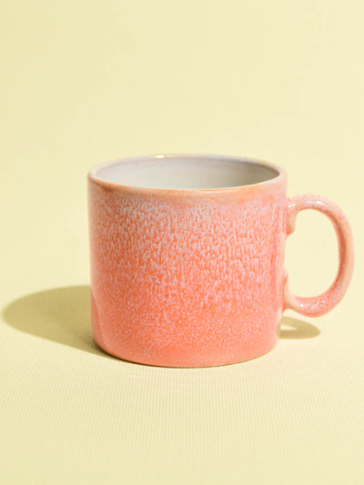 Grand mug droit en céramique émail orange minéral Céladon, vue de face