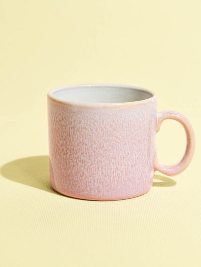 Grand mug droit en céramique émail rose minéral Céladon, vue de face