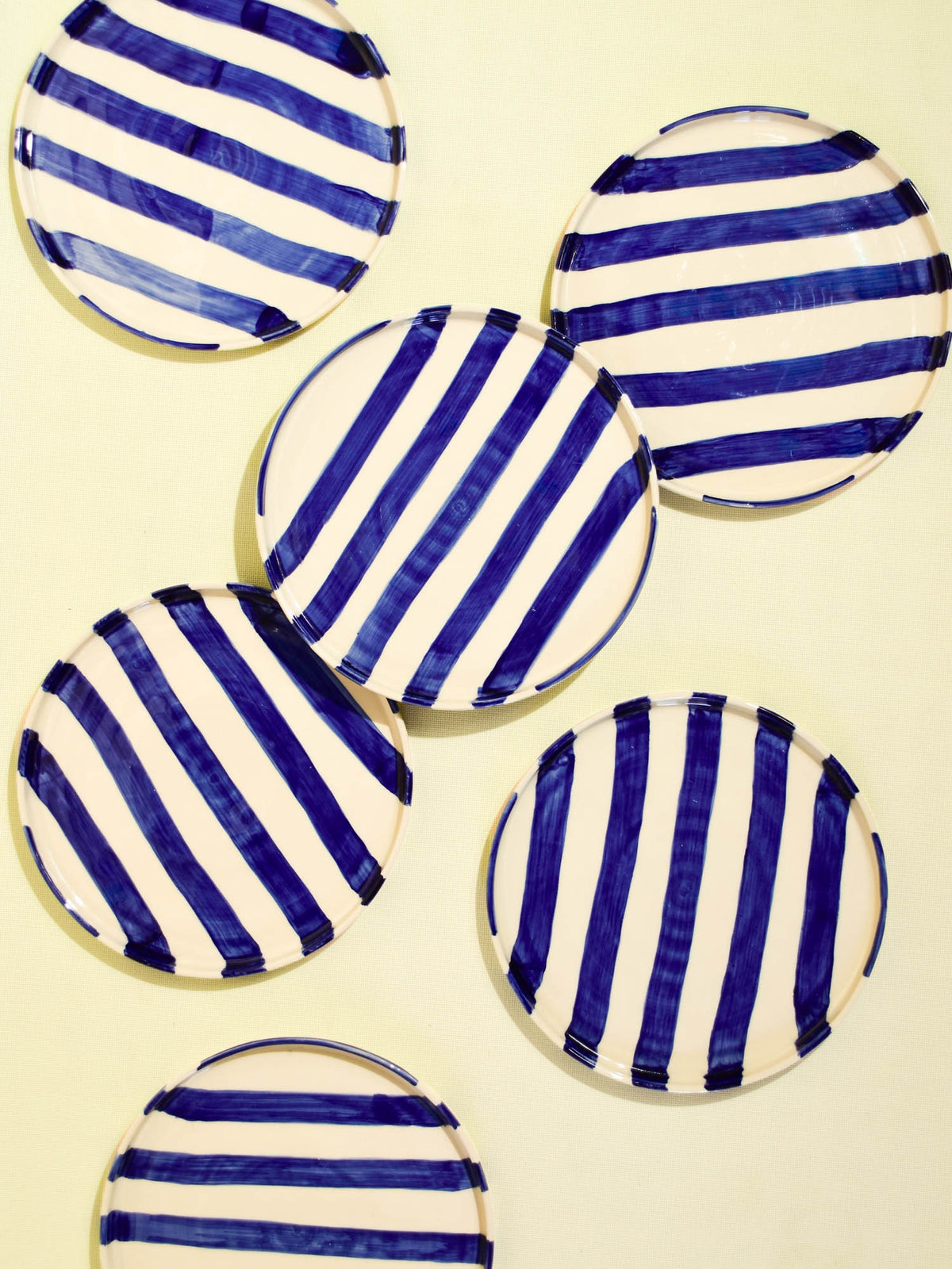 Grande assiette | Bleu Linhas