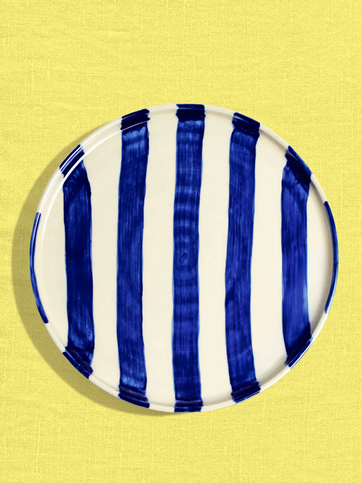 Grande assiette | Bleu Linhas