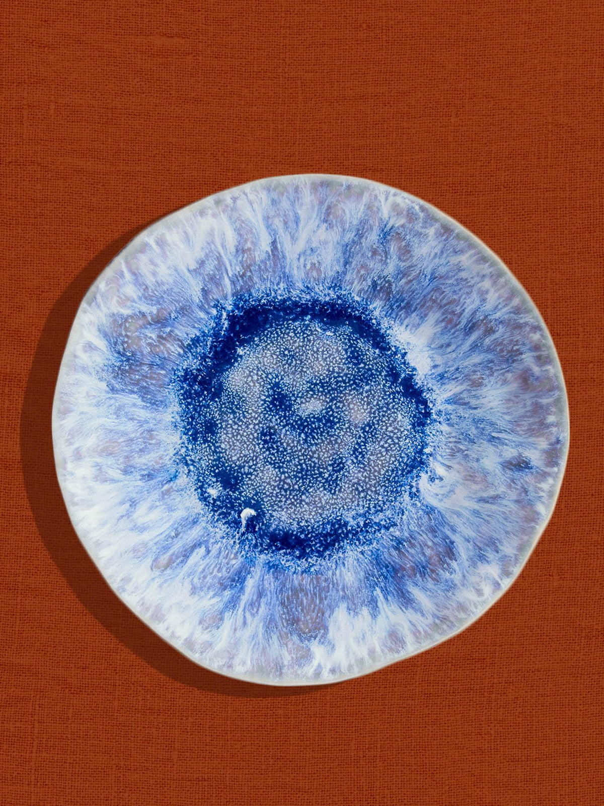 Grande assiette Onda | Cobalt écume