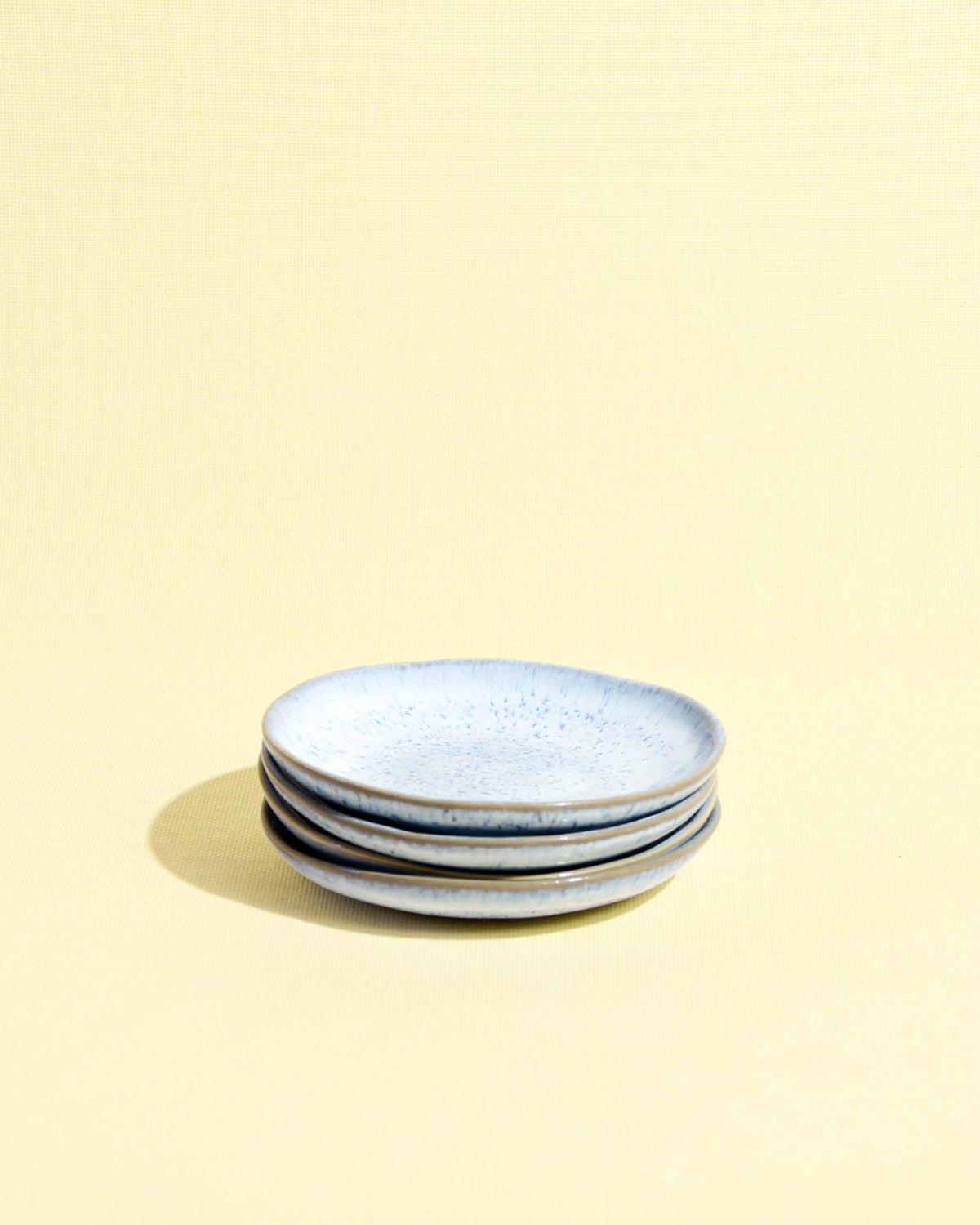 Mini assiette en céramique émail bleu ciel Céladon, en pile