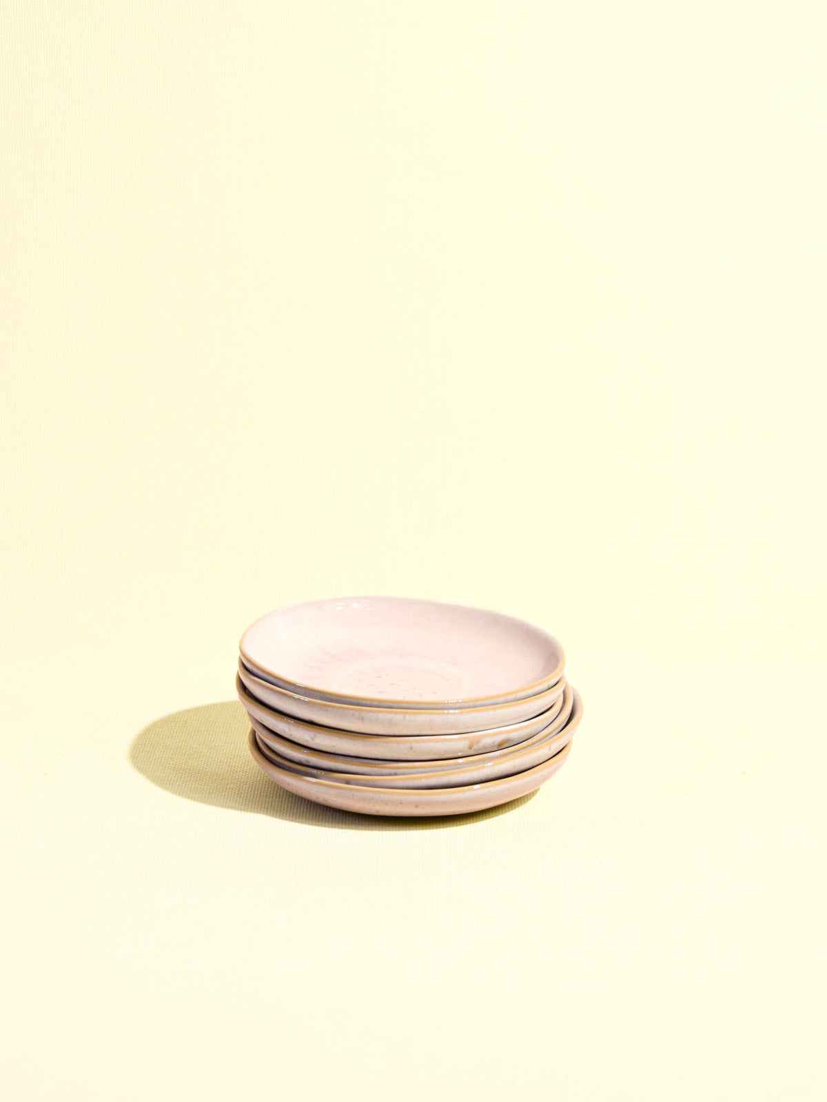 Mini assiette en céramique émail rose bohême Céladon, en pile