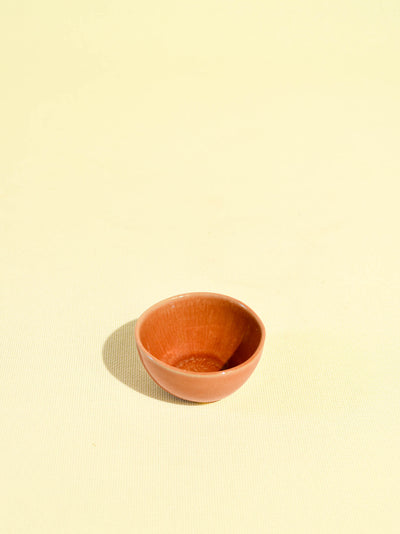 Mini bol en céramique émail terracotta sienna Céladon, vue de face