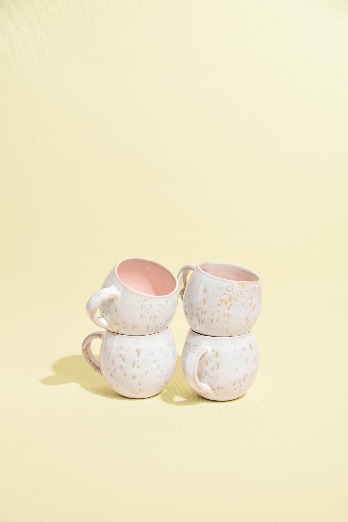 Mug moyen en céramique émail rose bohême Céladon, set de 4