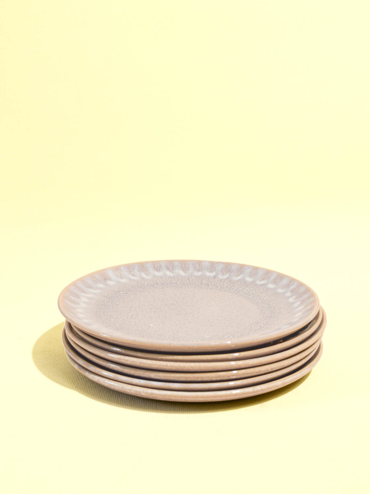 Petite assiette en céramique émail gris audacieux Céladon, set de 6