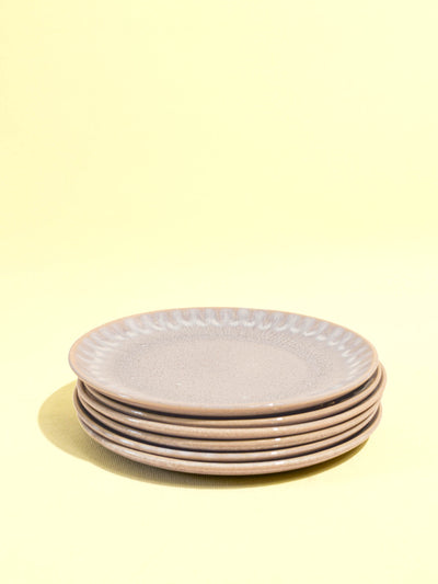 Petite assiette en céramique émail gris audacieux Céladon, set de 6