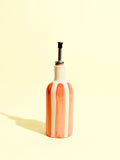 Petite bouteille d'huile en céramique motif Linhas orange Céladon, vue de face
