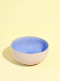 Saladier en céramique émail bleu minéral Céladon, vue de face